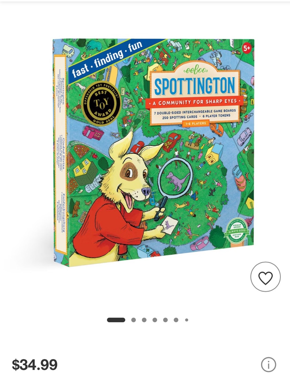 eeBoo Spottington Board Game | Fast-Paced Seek & Find Family Game - Picture 5 of 6